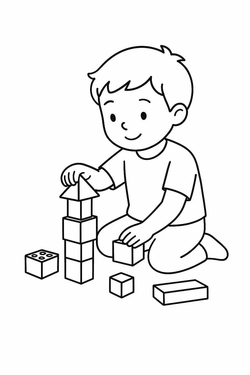 Menino construcao para colorir — desenho para imprimir