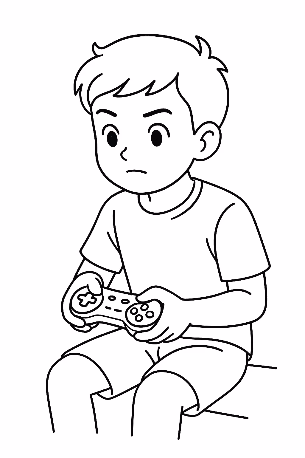 Menino video game para colorir — desenho para imprimir