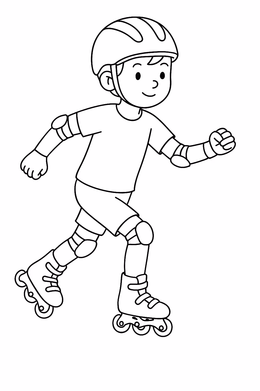 Menino patins para colorir — desenho para imprimir