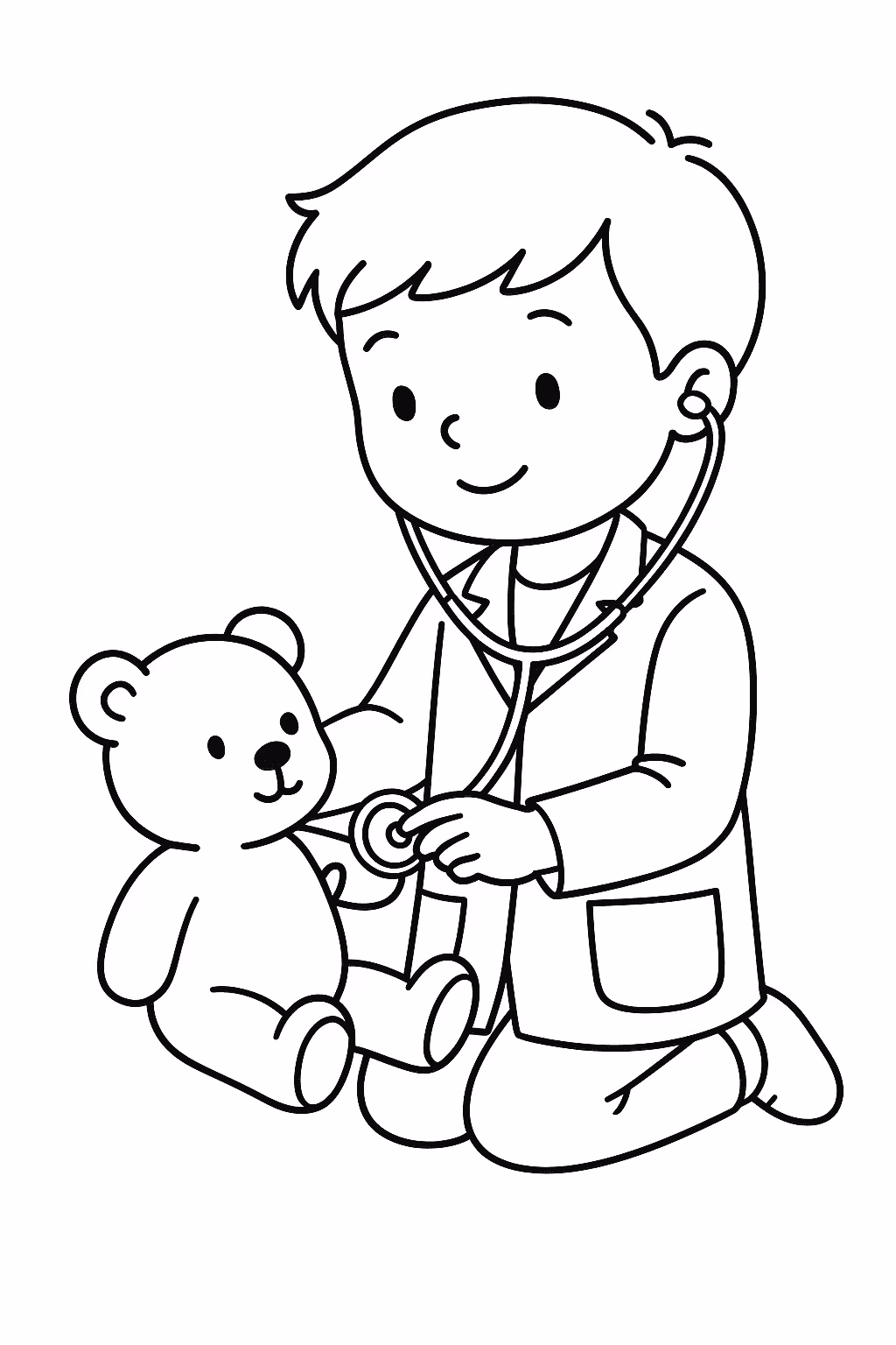 Menino medico para colorir — desenho para imprimir