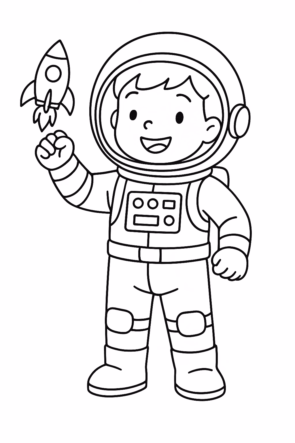 Menino astronauta para colorir — desenho para imprimir