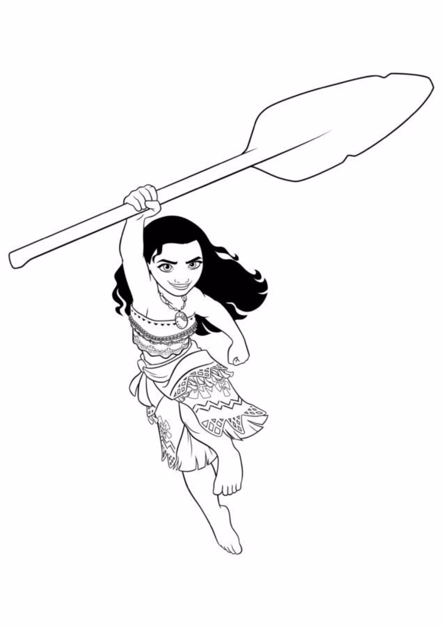 Moana e para colorir — desenho para imprimir
