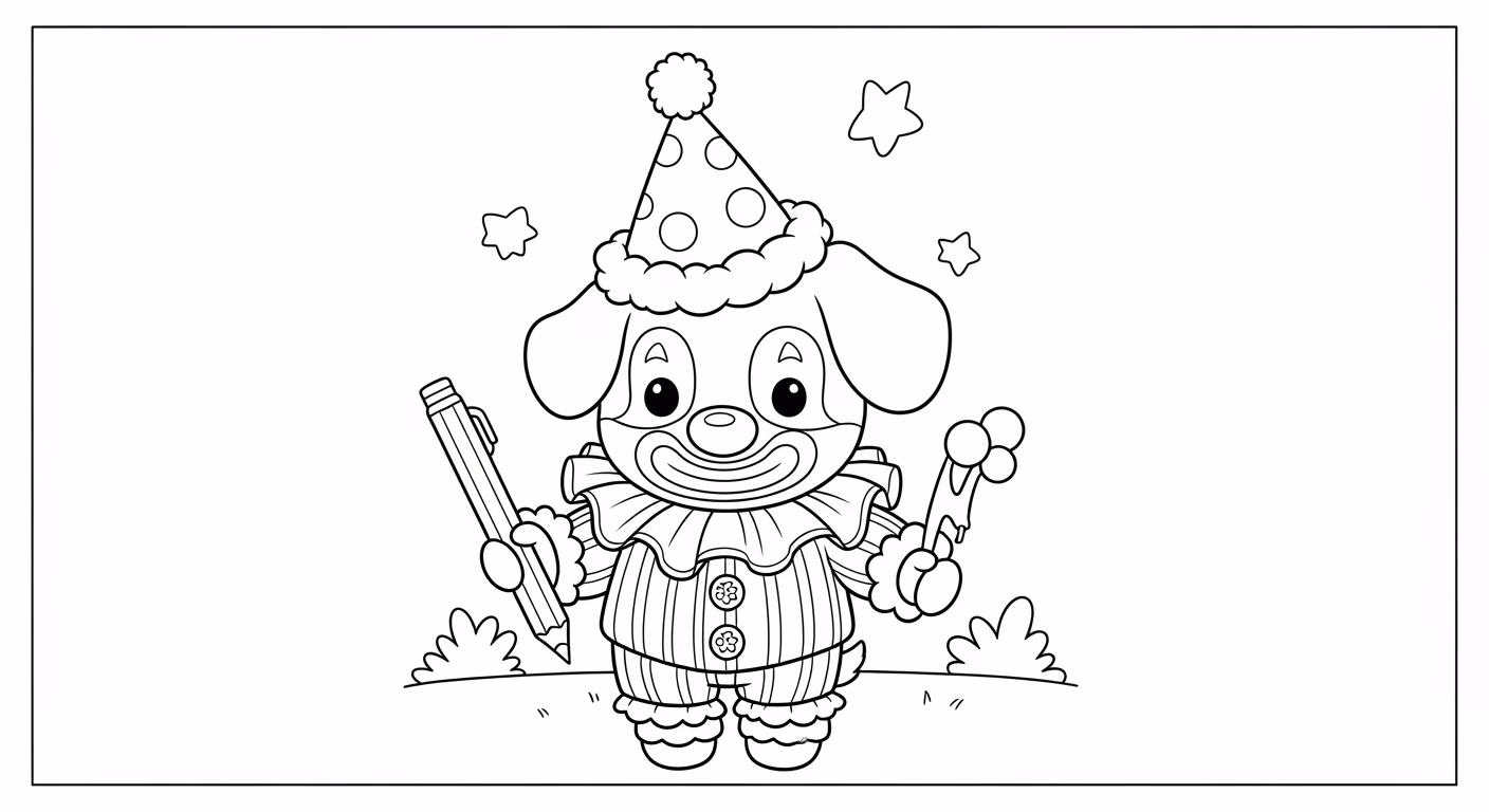 Palhaco para colorir — desenho para imprimir