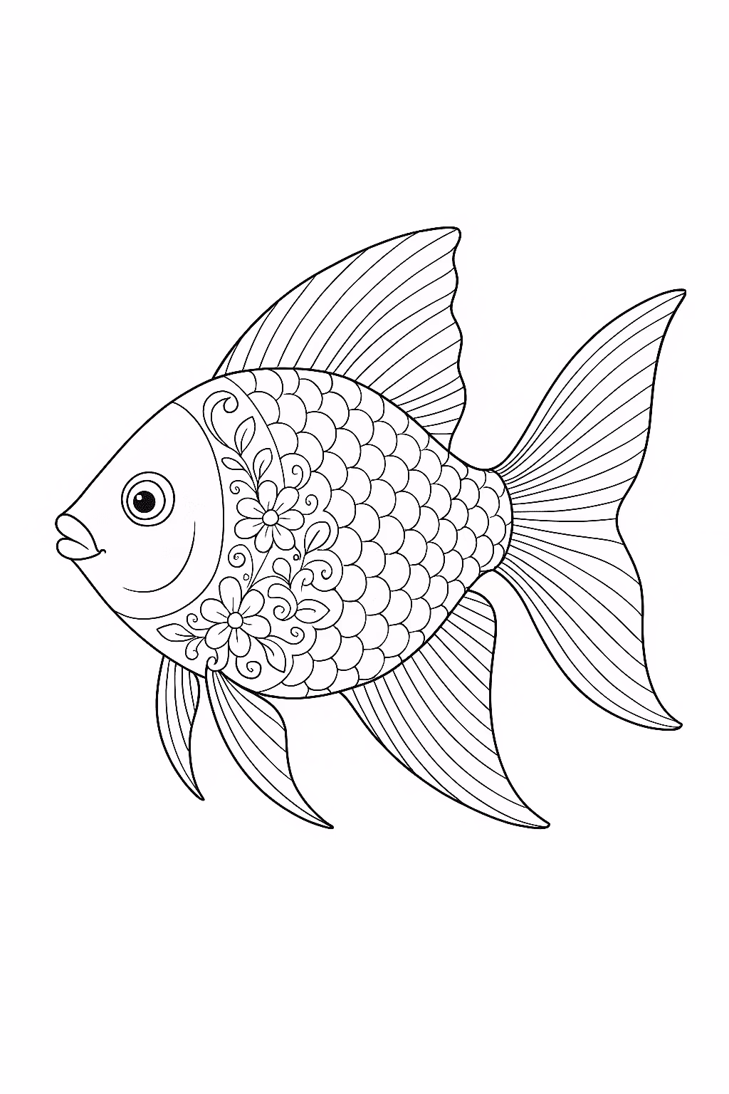 Peixe tropical para colorir — desenho para imprimir