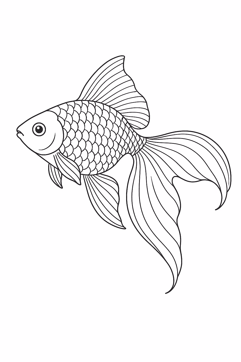 Peixe dourado para colorir — desenho para imprimir