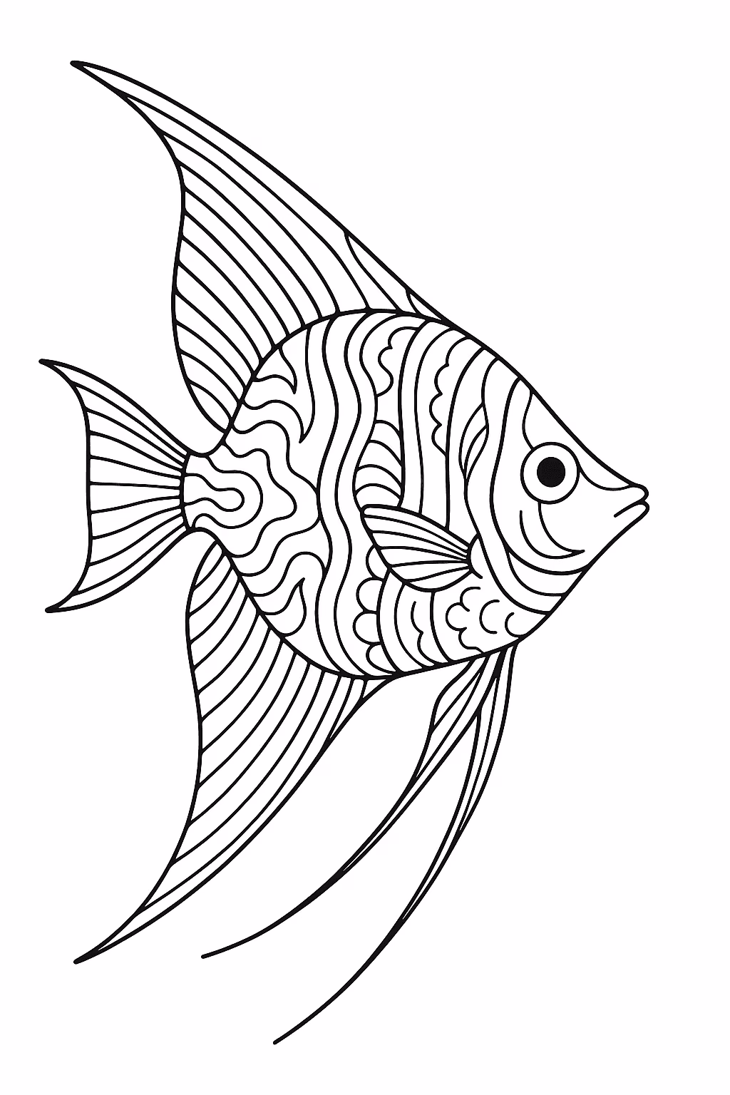 Peixe anjo para colorir — desenho para imprimir