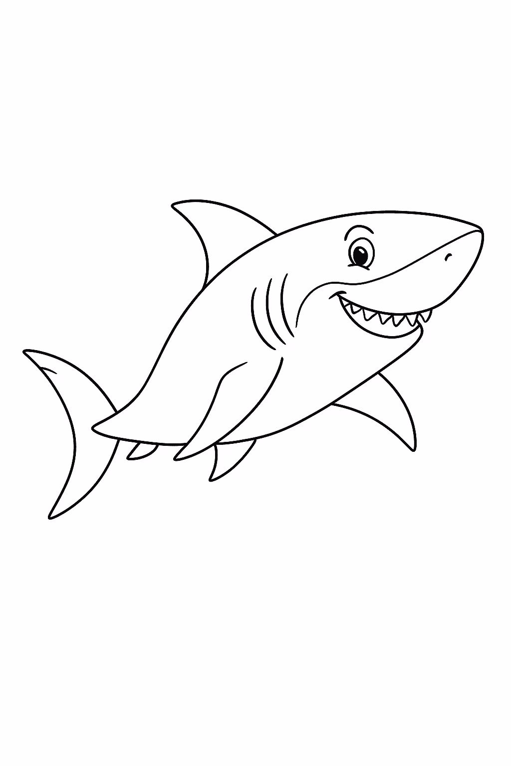 Peixe tubarao para colorir — desenho para imprimir