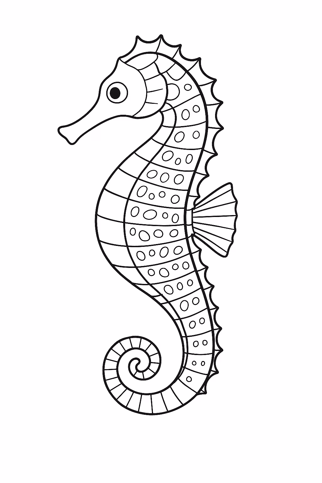 Peixe cavalo marinho para colorir — desenho para imprimir