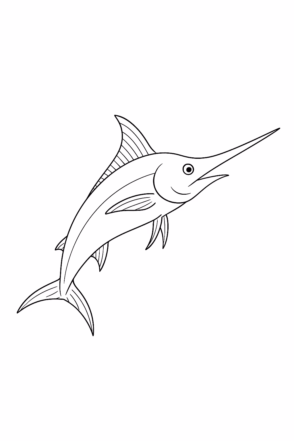 Peixe peixe espada para colorir — desenho para imprimir