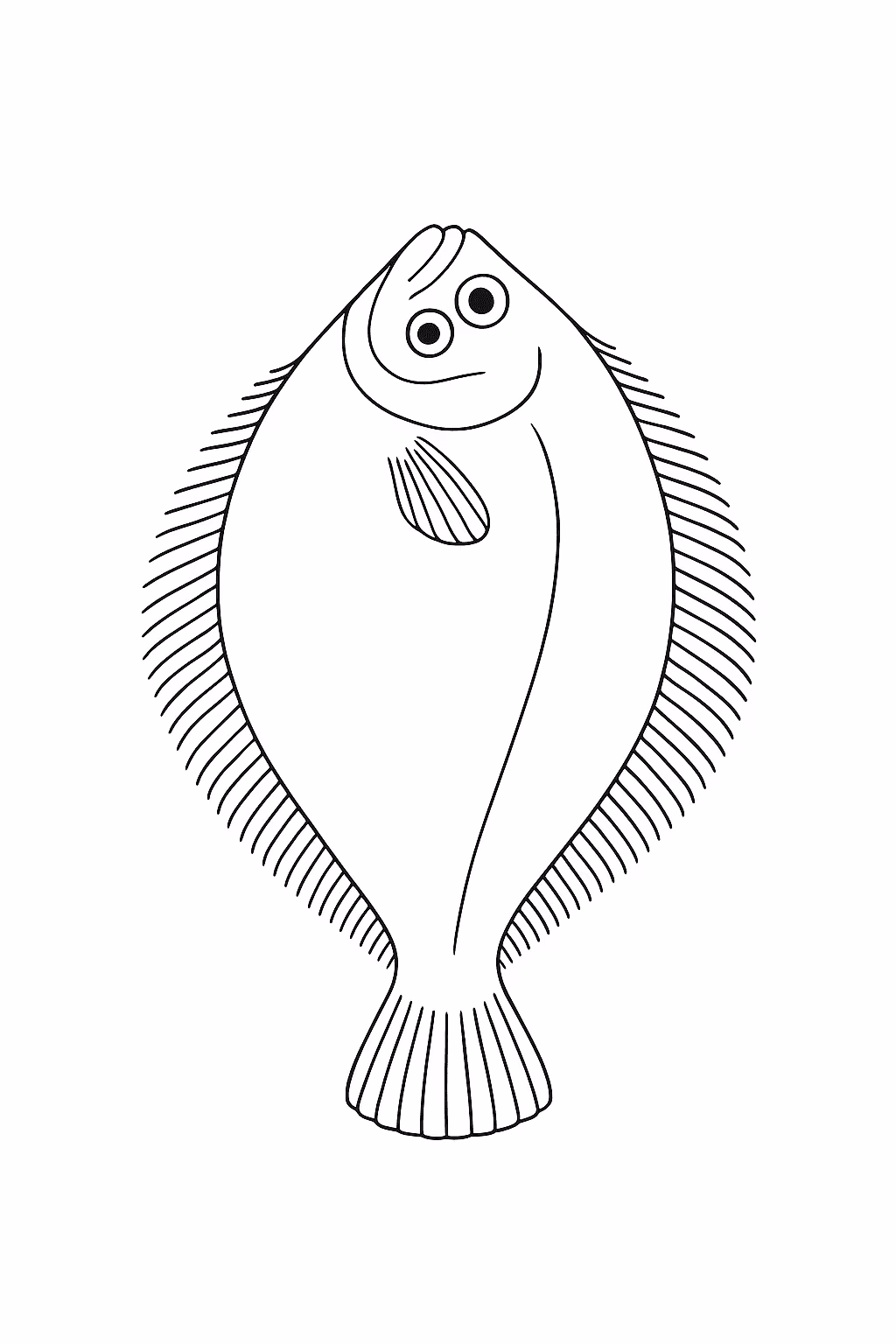 Peixe linguado para colorir — desenho para imprimir