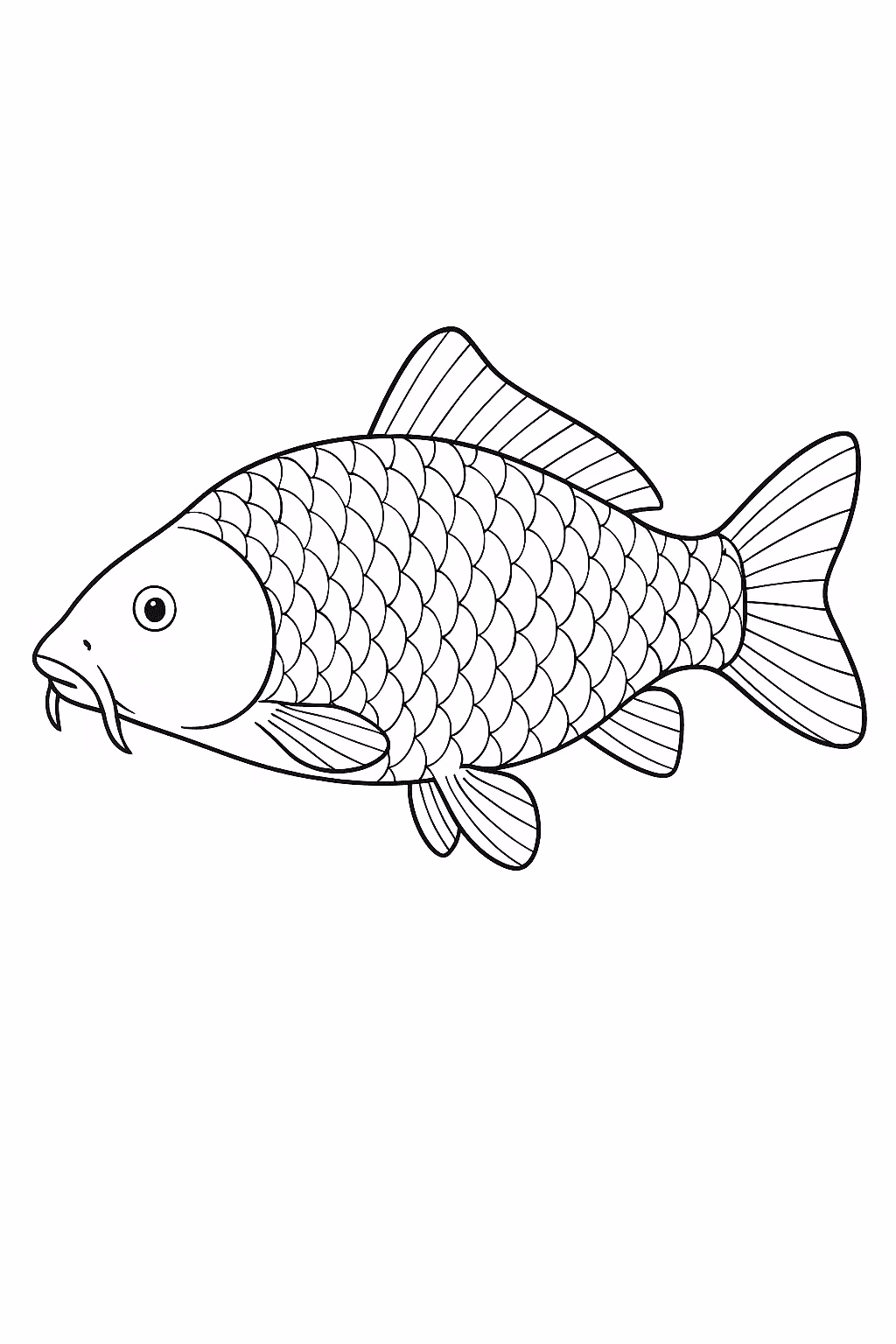 Peixe carpa para colorir — desenho para imprimir