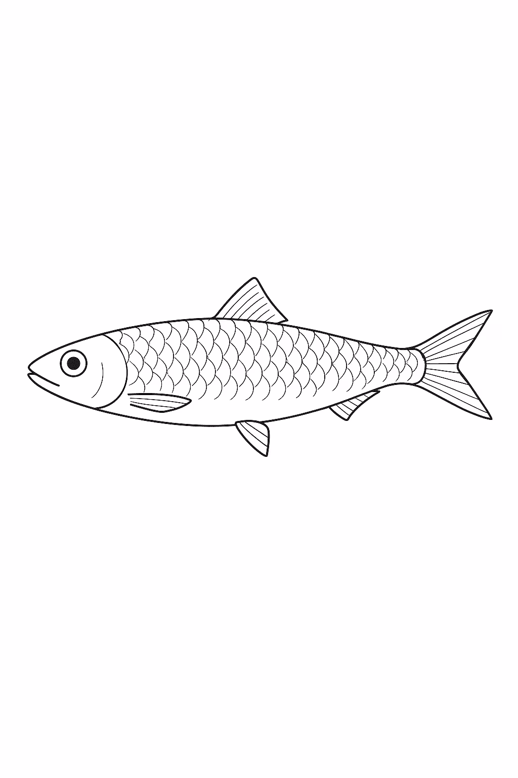 Peixe sardinha para colorir — desenho para imprimir