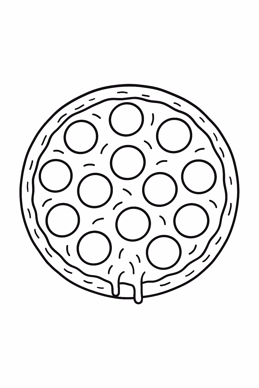 Pizza pepperoni para colorir — desenho para imprimir