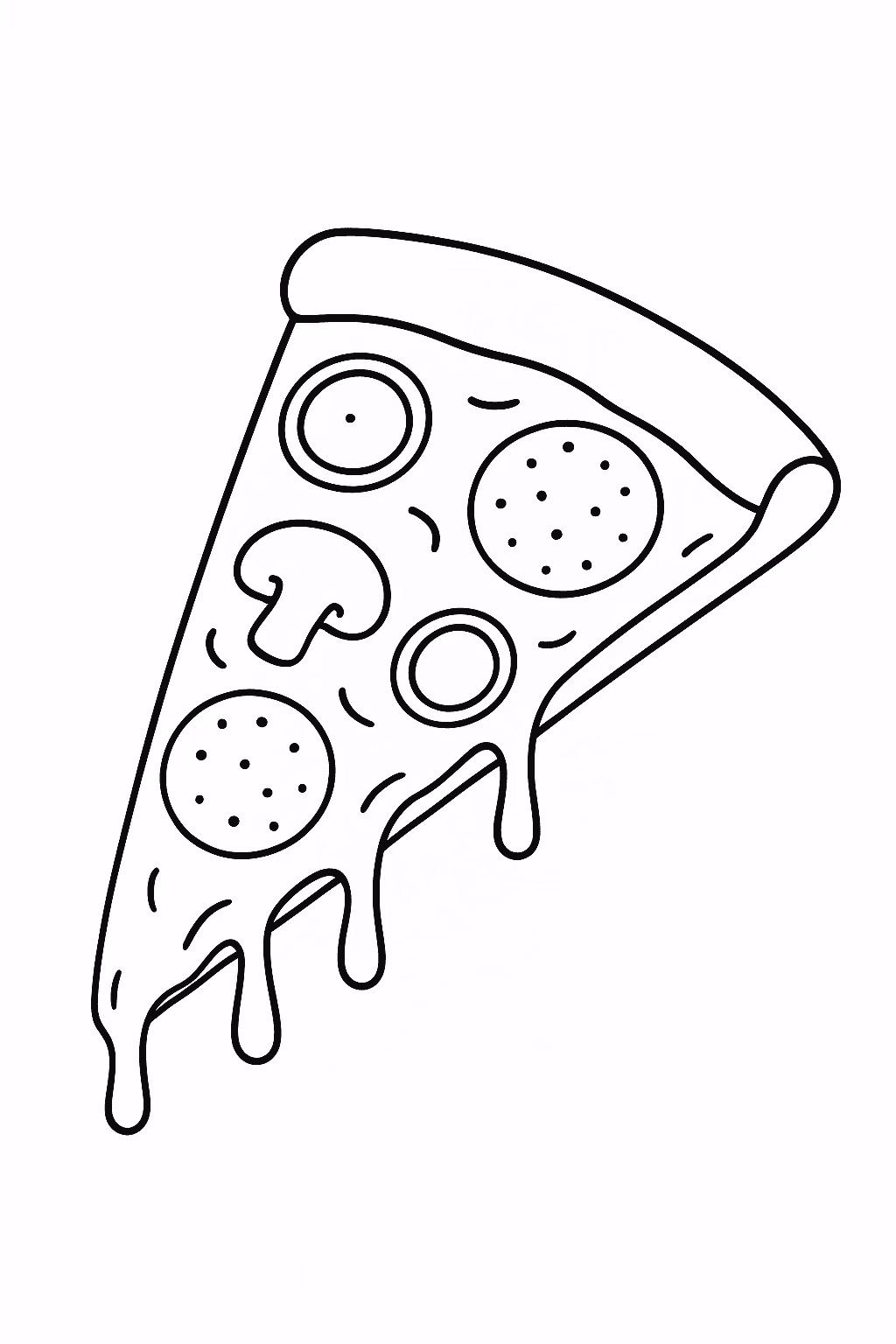 Pizza fatia para colorir — desenho para imprimir