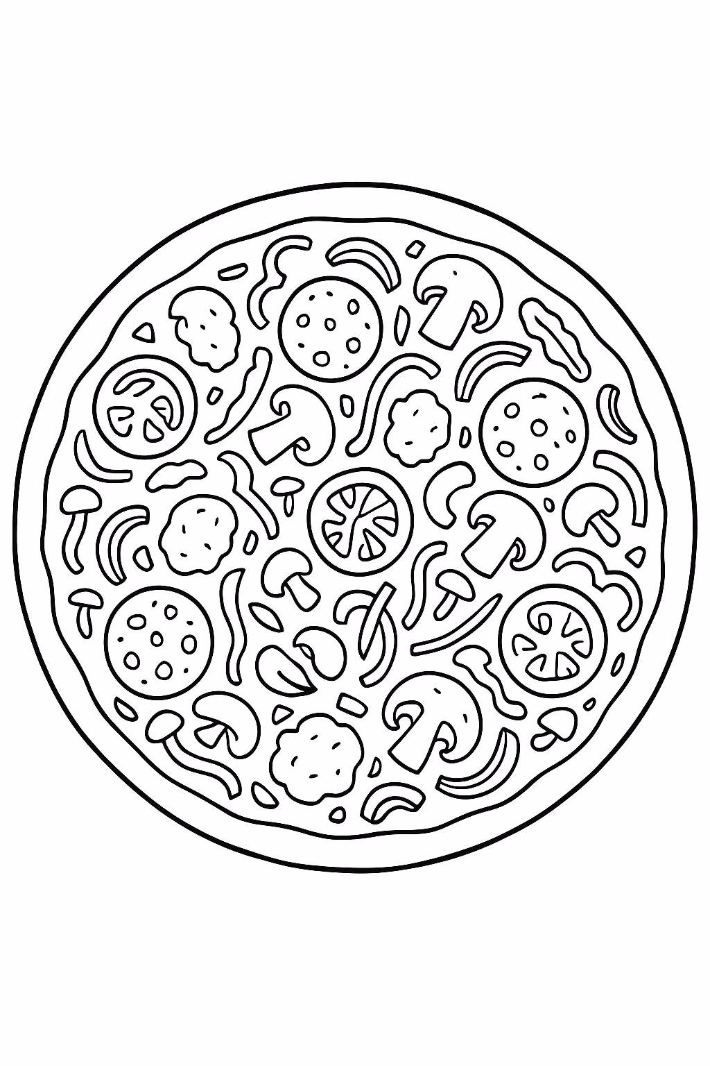 Pizza supreme para colorir — desenho para imprimir
