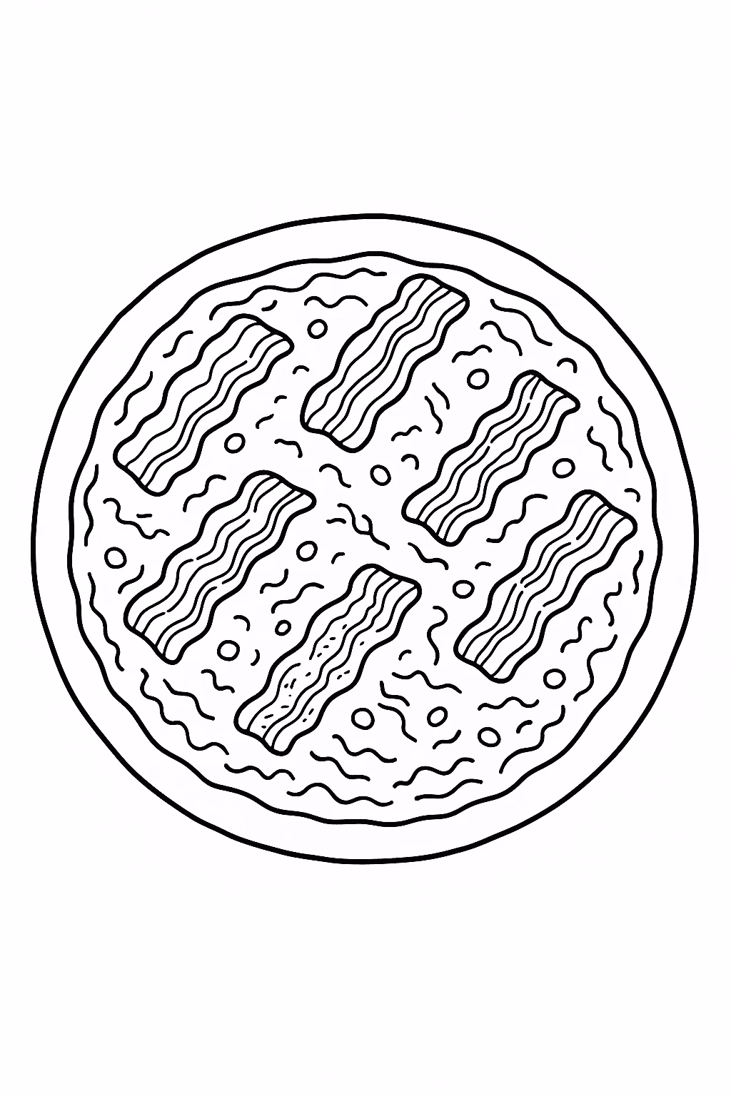 Pizza bacon para colorir — desenho para imprimir