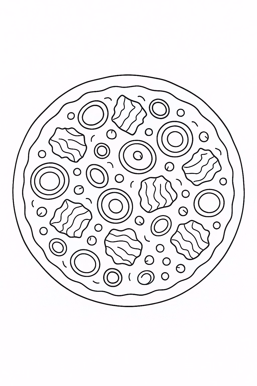 Pizza atum para colorir — desenho para imprimir