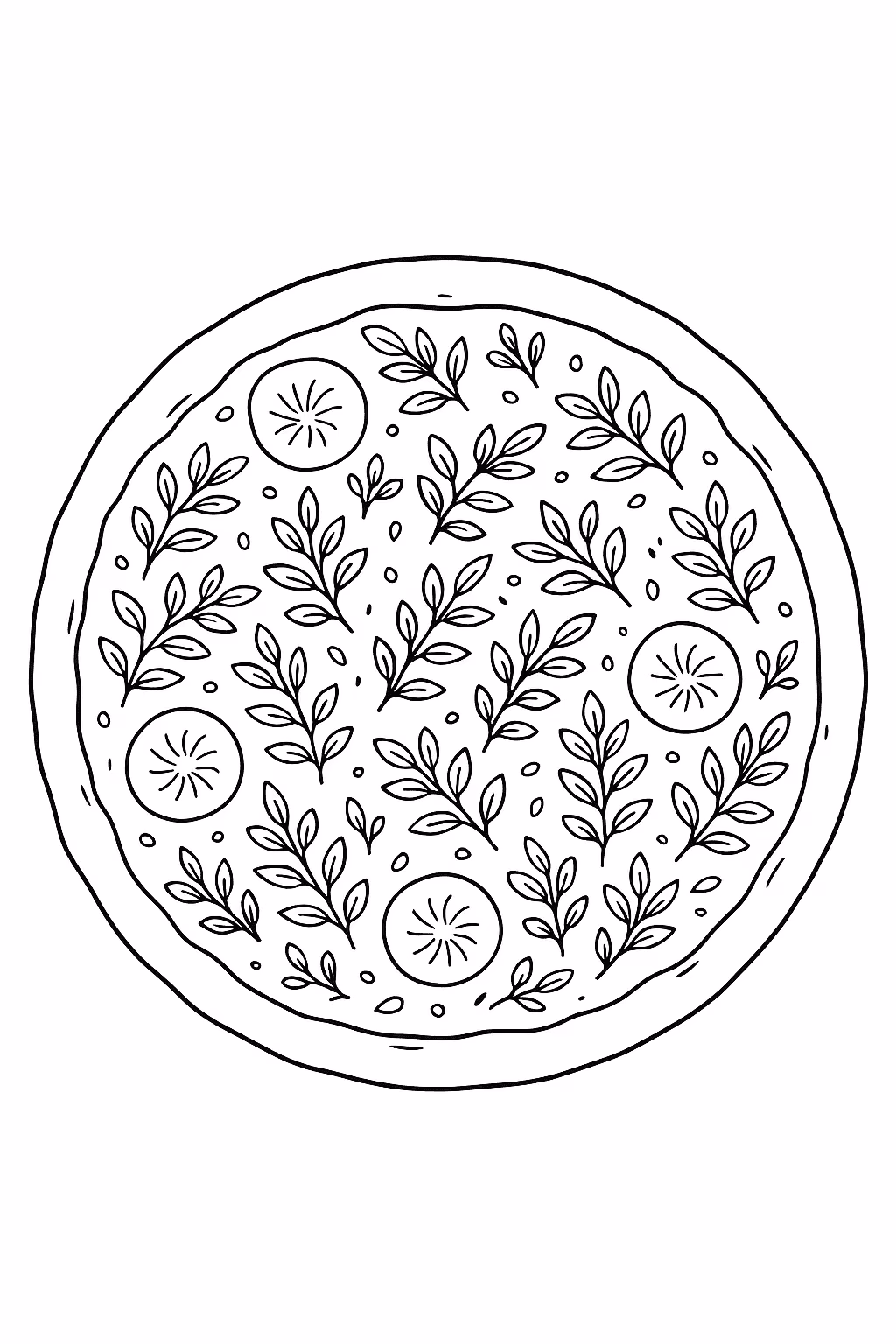 Pizza marinara para colorir — desenho para imprimir