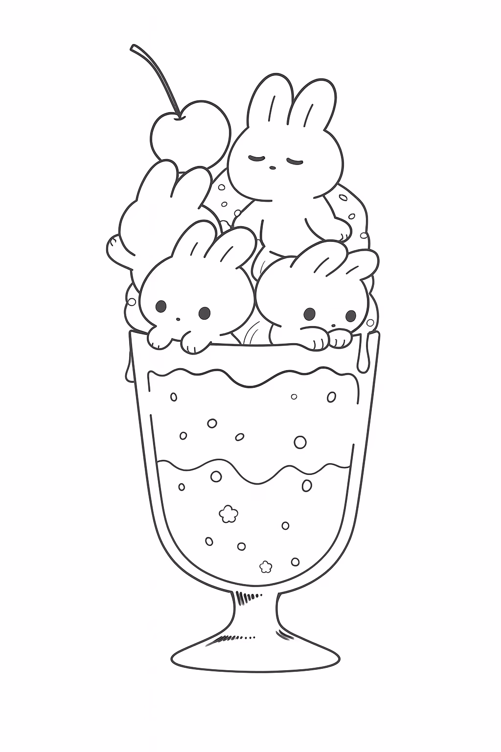 Sorvete e para colorir — desenho para imprimir