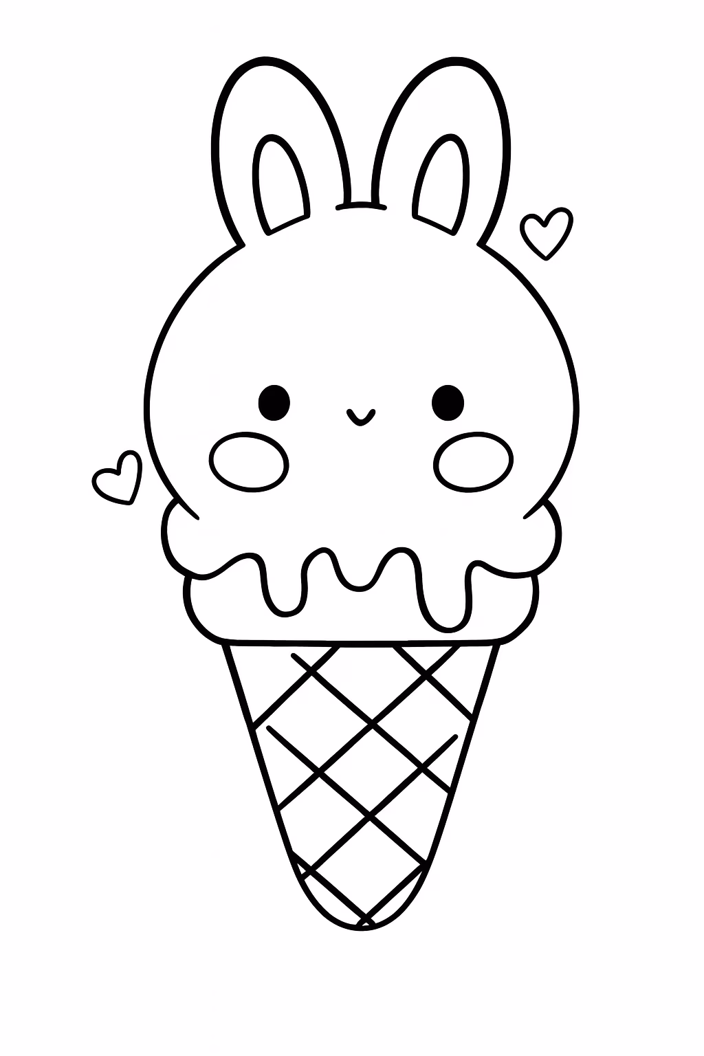 Sorvete e para colorir — desenho para imprimir