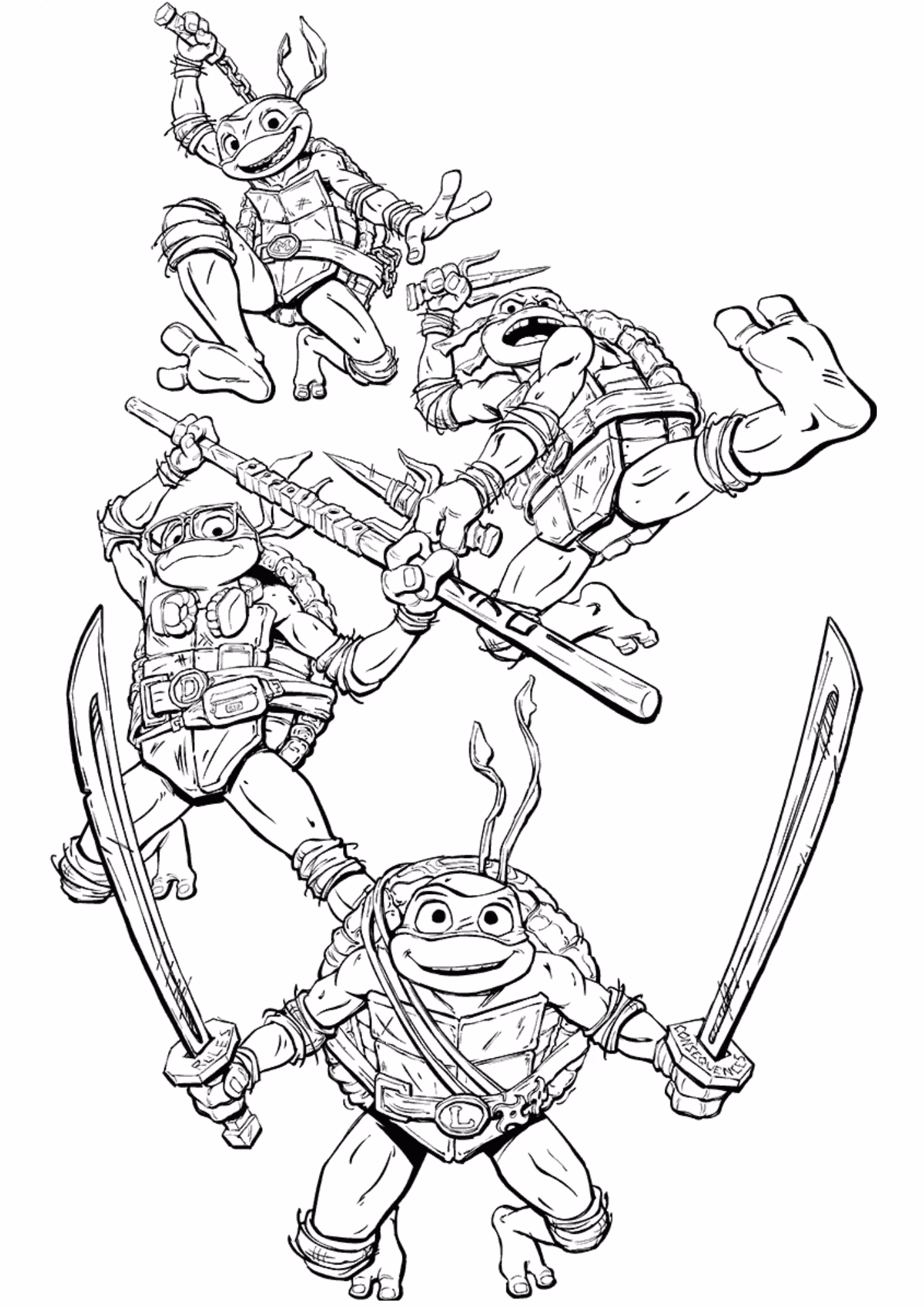 Desenhos de Tartarugas Ninja