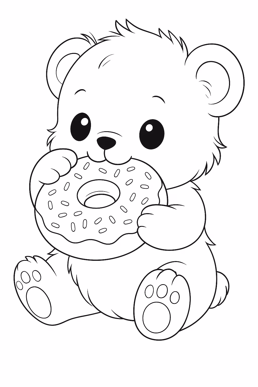 Ursinho bebe fofo min para colorir — desenho para imprimir