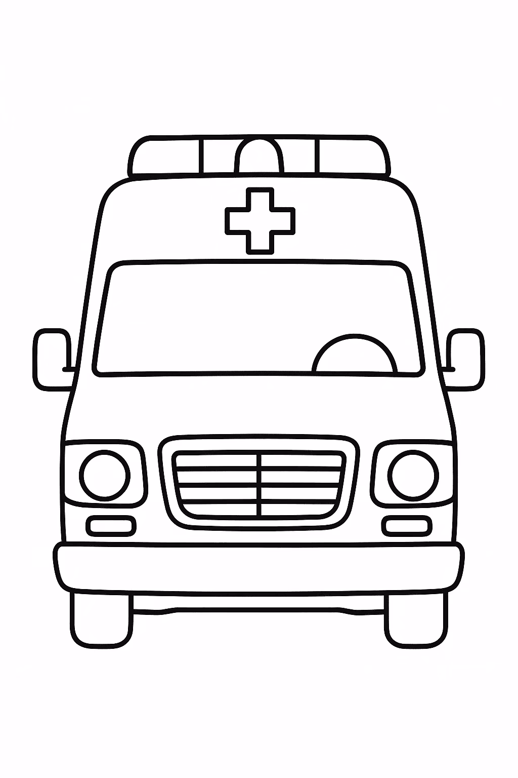Ambulancia frente para colorir — desenho para imprimir
