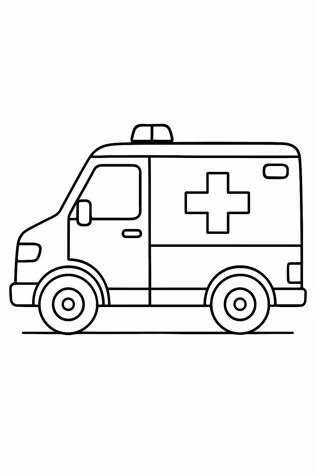 Ambulancia lateral para colorir — desenho para imprimir