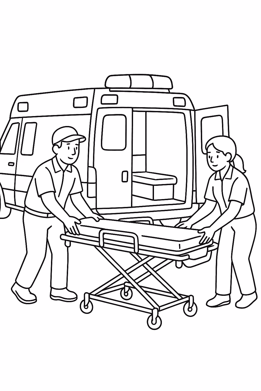 Ambulancia maca para colorir — desenho para imprimir