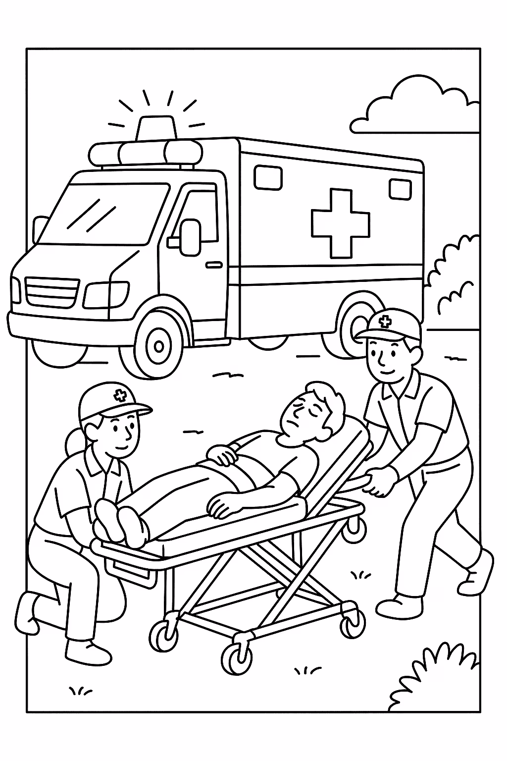 Ambulancia resgate para colorir — desenho para imprimir