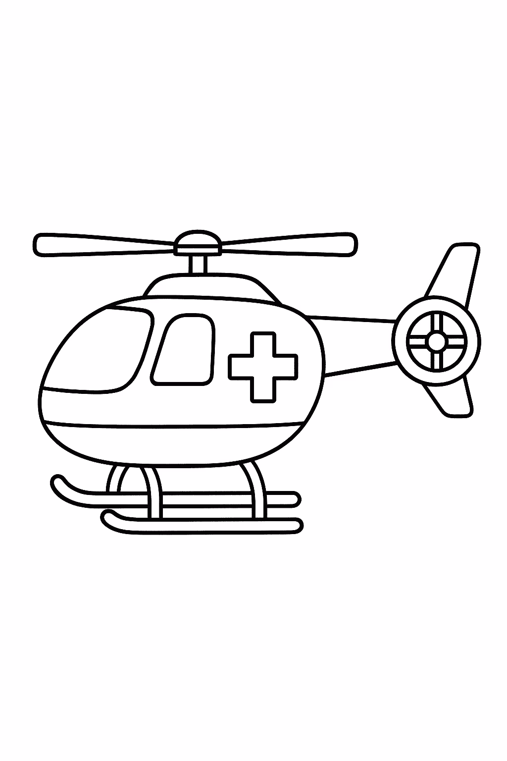 Ambulancia aerea para colorir — desenho para imprimir