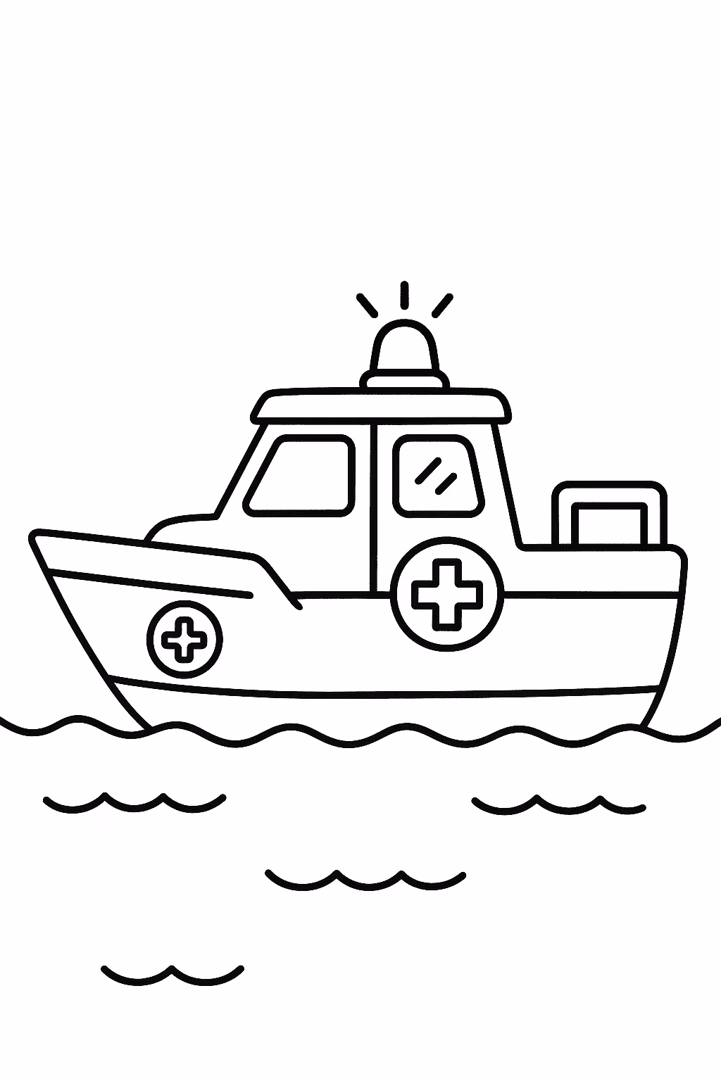 Ambulancia aquatica para colorir — desenho para imprimir