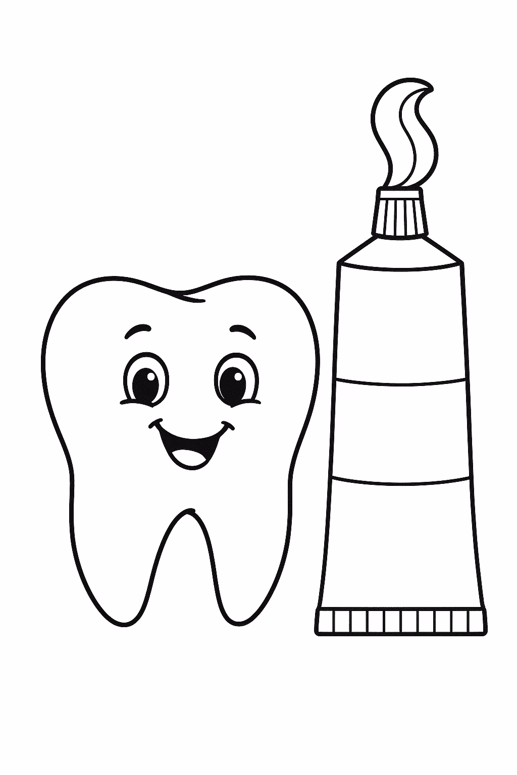 Dente pasta dental para colorir — desenho para imprimir