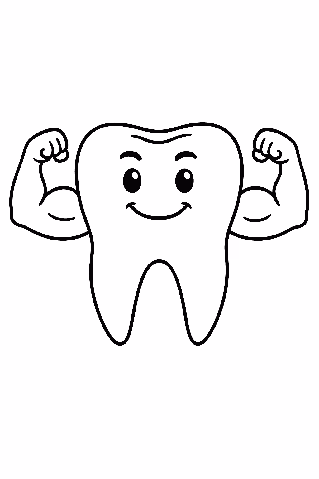 Dente saudavel para colorir — desenho para imprimir