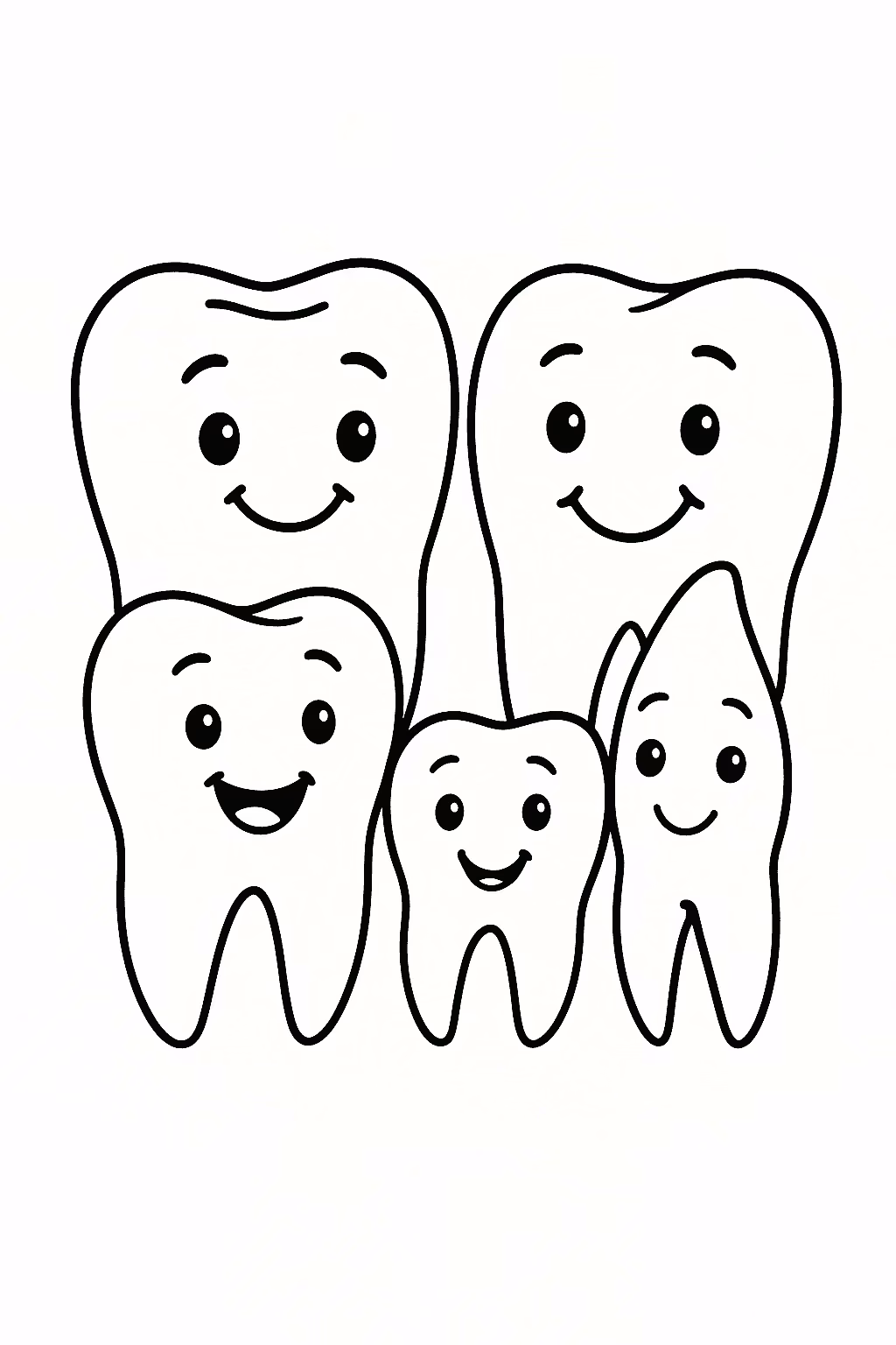 Dente familia dentes para colorir — desenho para imprimir