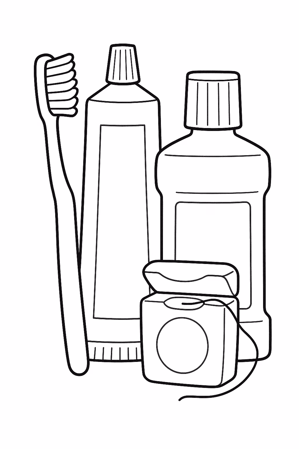 Dente higiene para colorir — desenho para imprimir