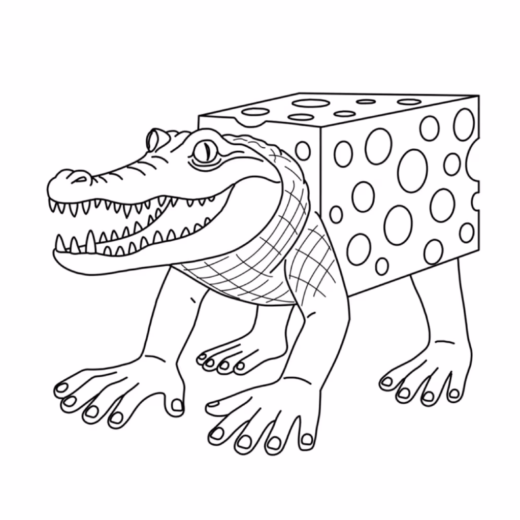 Brainrot para colorir — desenho para imprimir