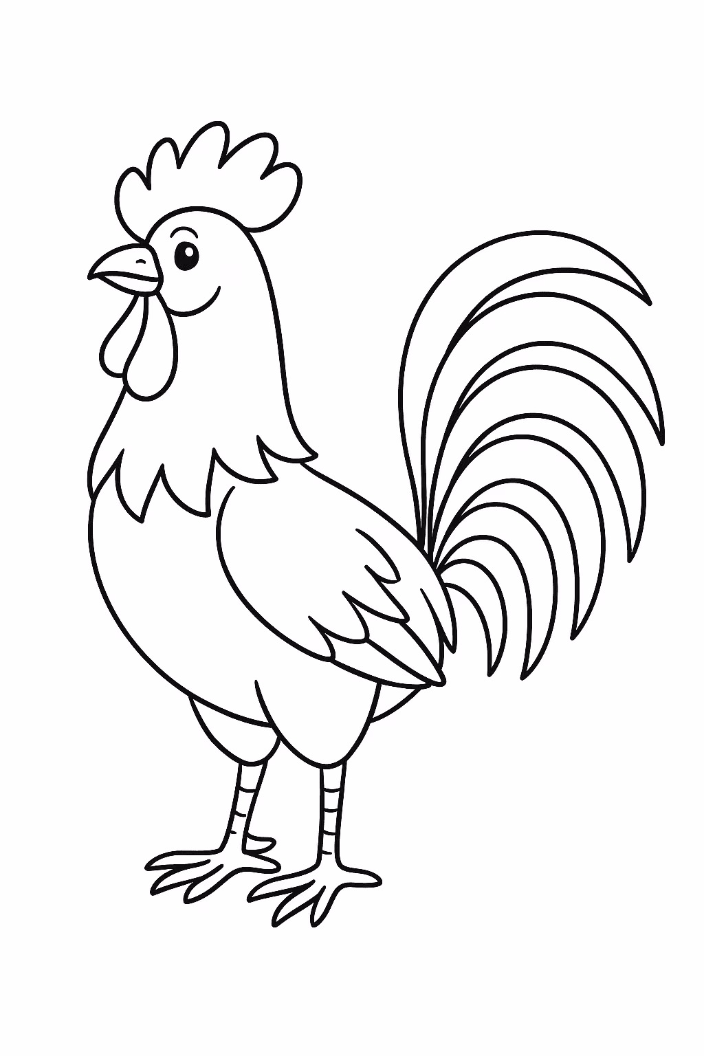 Galo em pe para colorir — desenho para imprimir