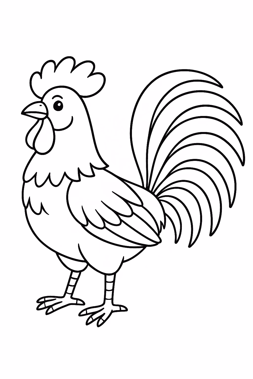 Galo cauda para colorir — desenho para imprimir
