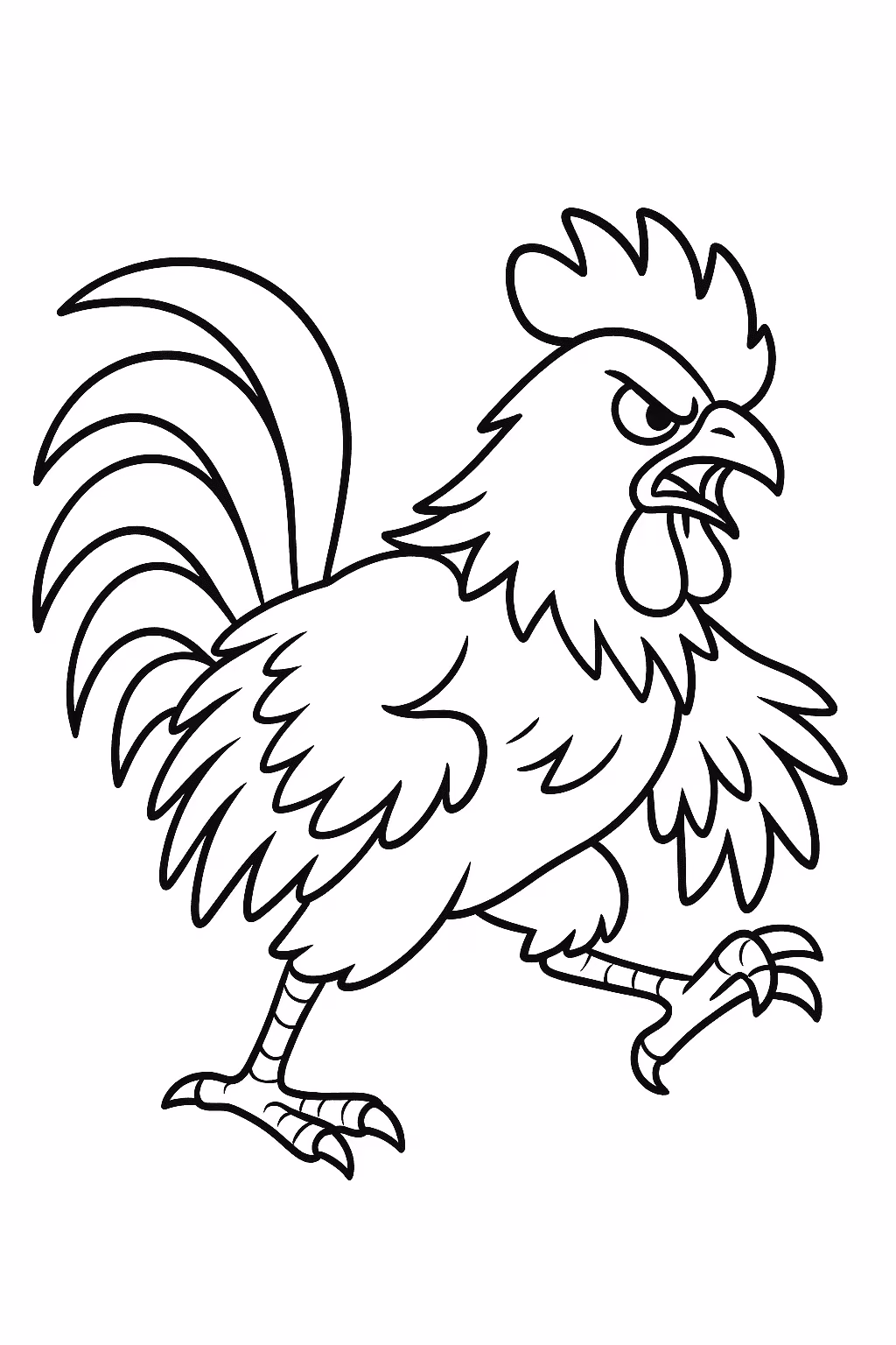 Galo brigando para colorir — desenho para imprimir