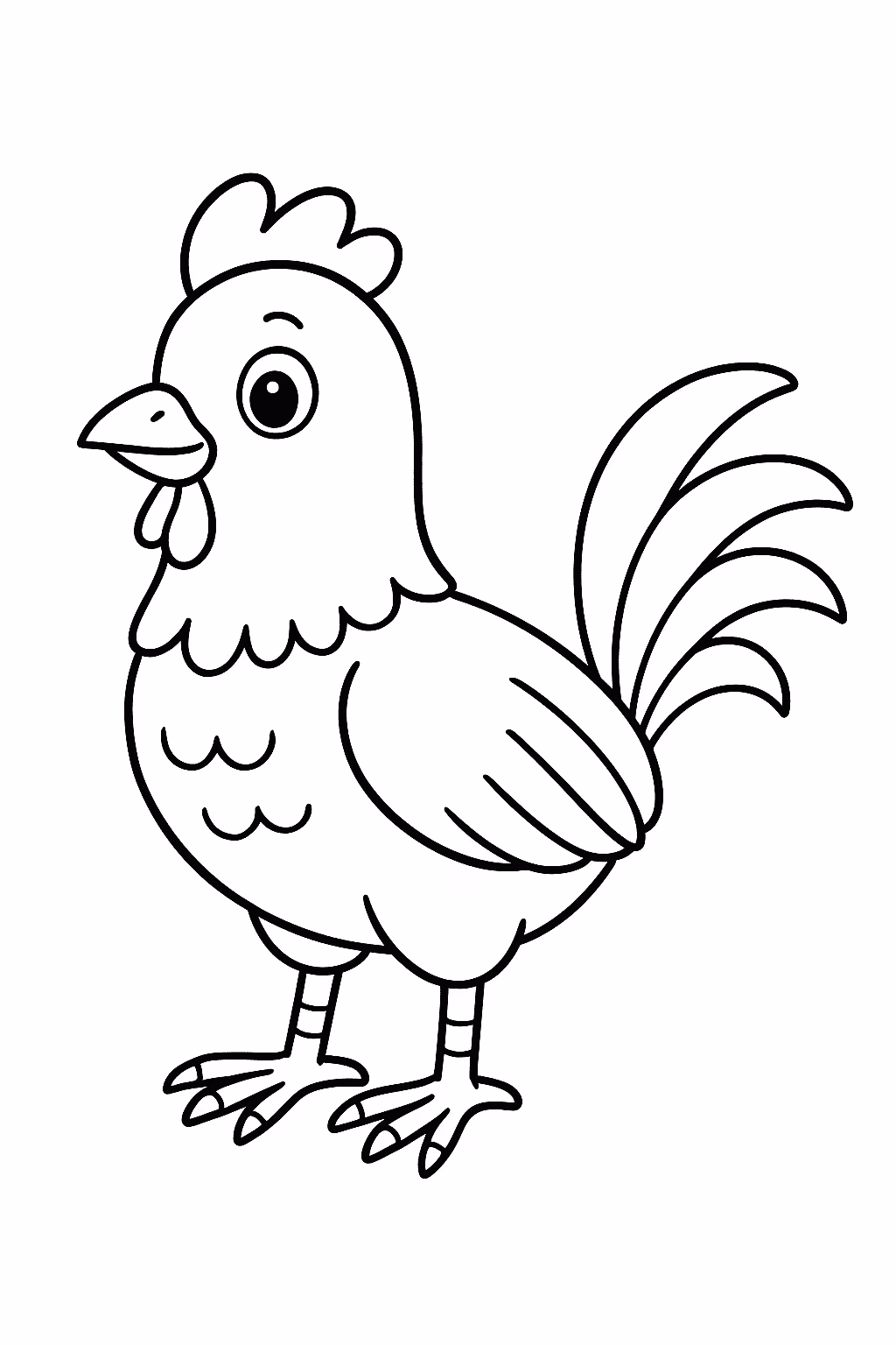 Galo jovem para colorir — desenho para imprimir