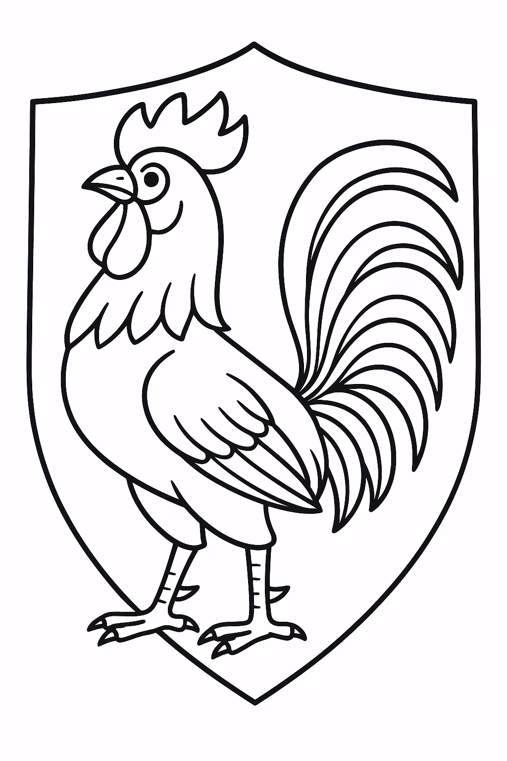 Galo simbolo para colorir — desenho para imprimir