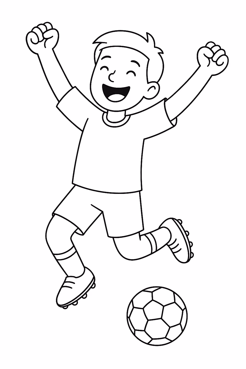 Jogador comemorando para colorir — desenho para imprimir