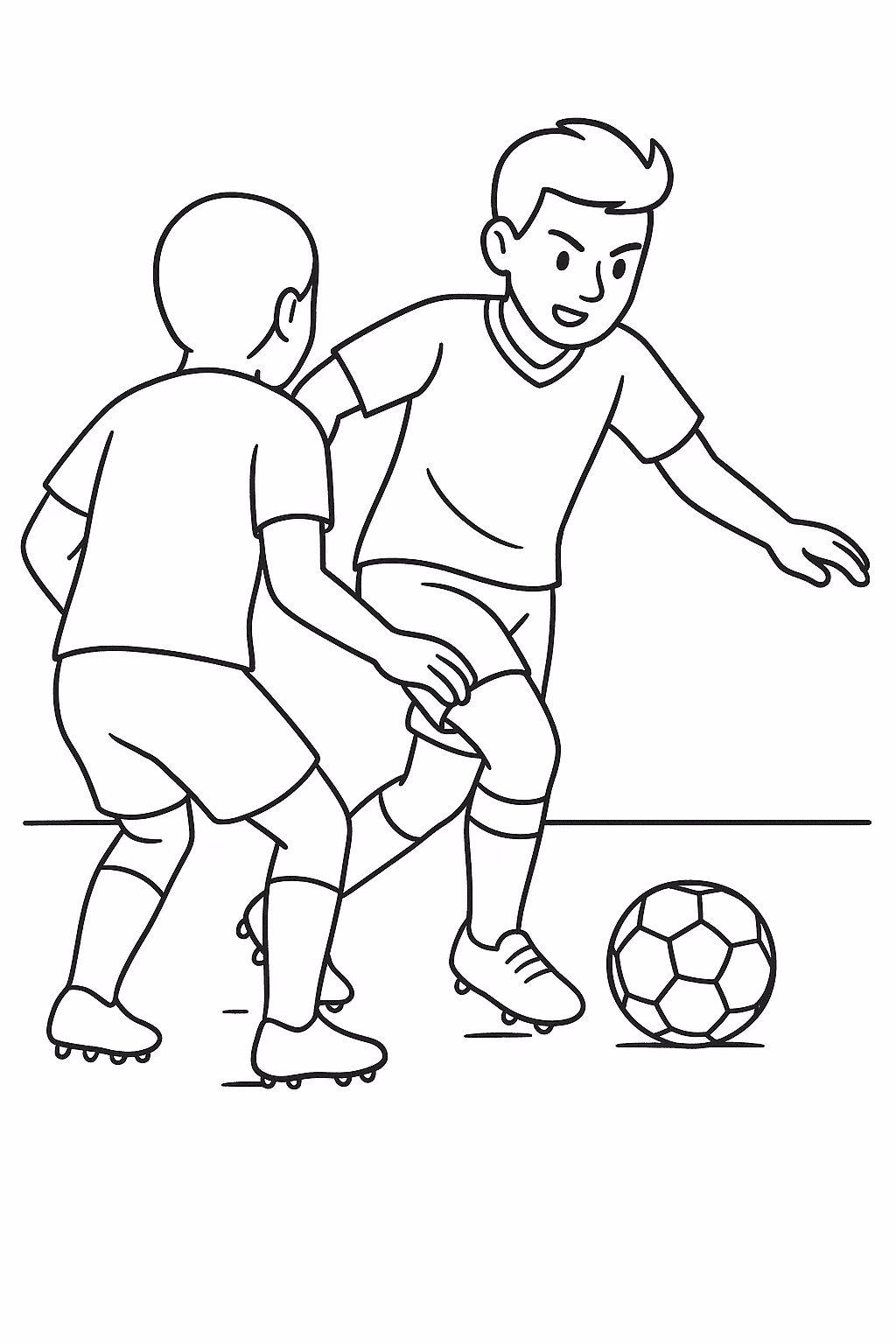 Jogador drible para colorir — desenho para imprimir