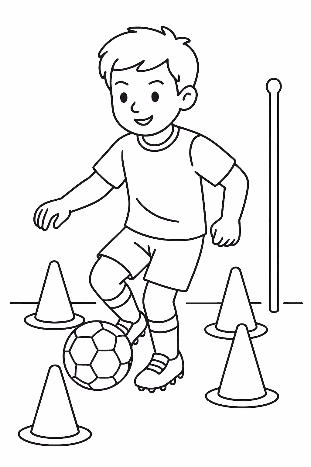 Jogador treino para colorir — desenho para imprimir