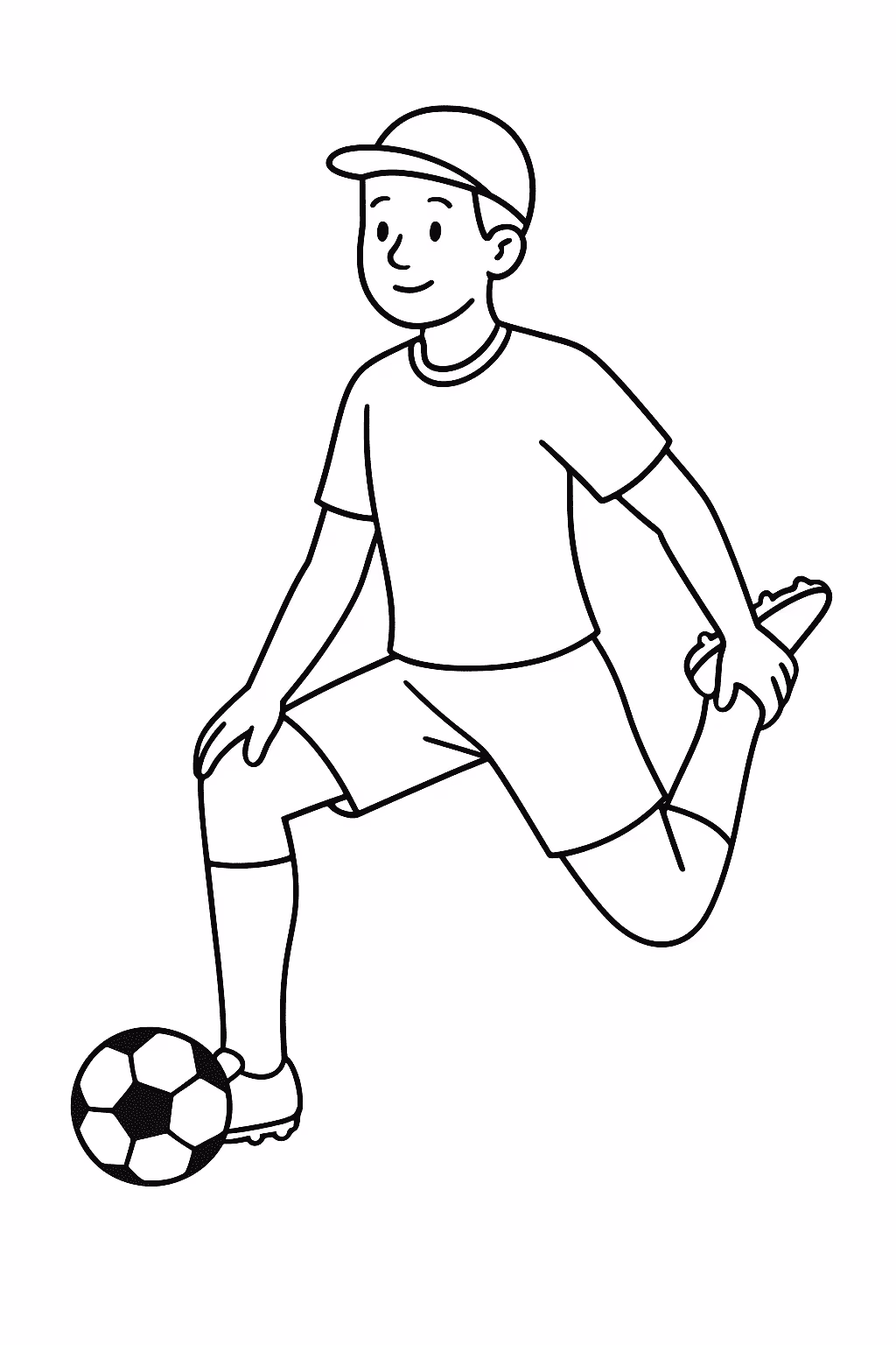 Jogador alongamento para colorir — desenho para imprimir