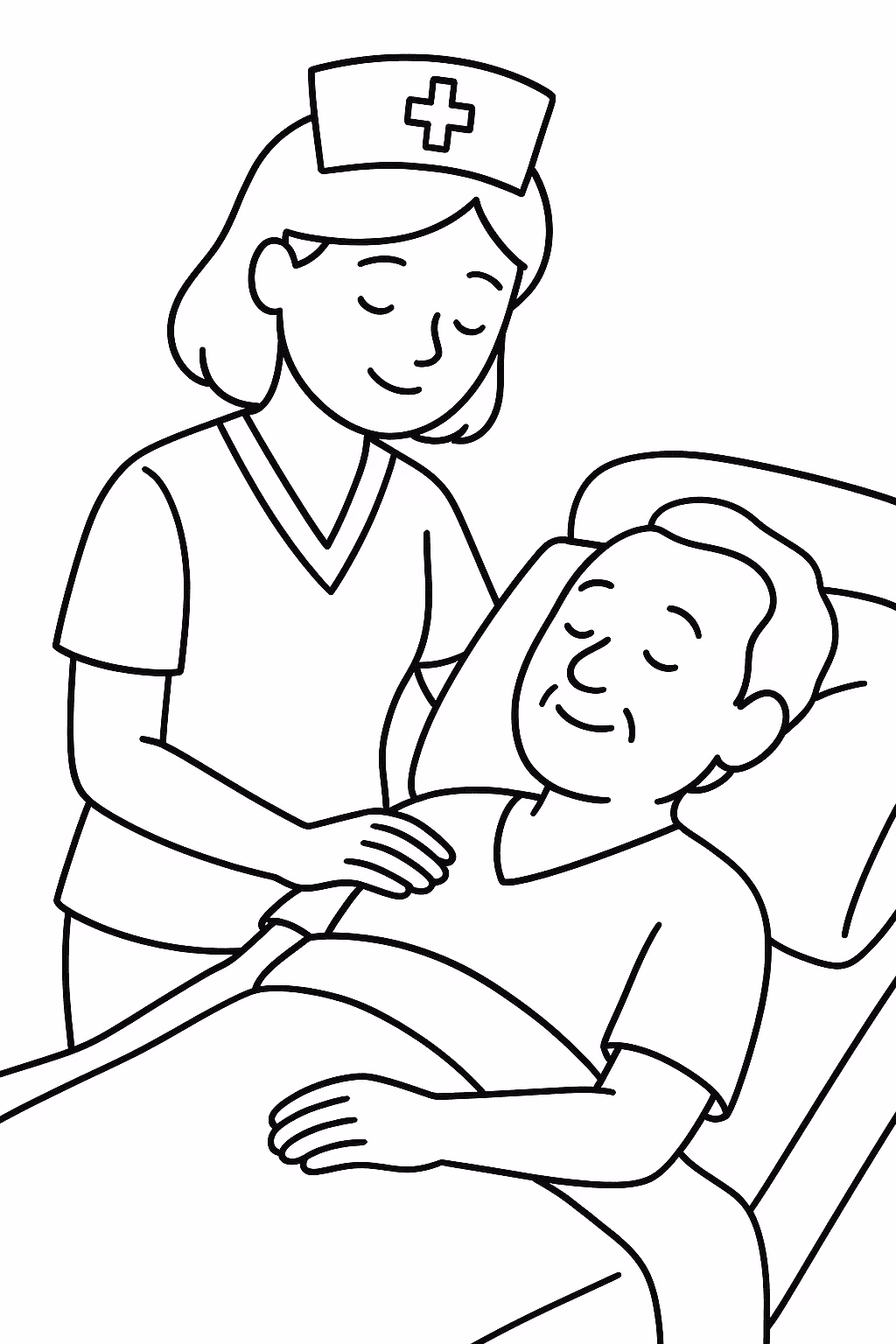 Medico enfermeira para colorir — desenho para imprimir