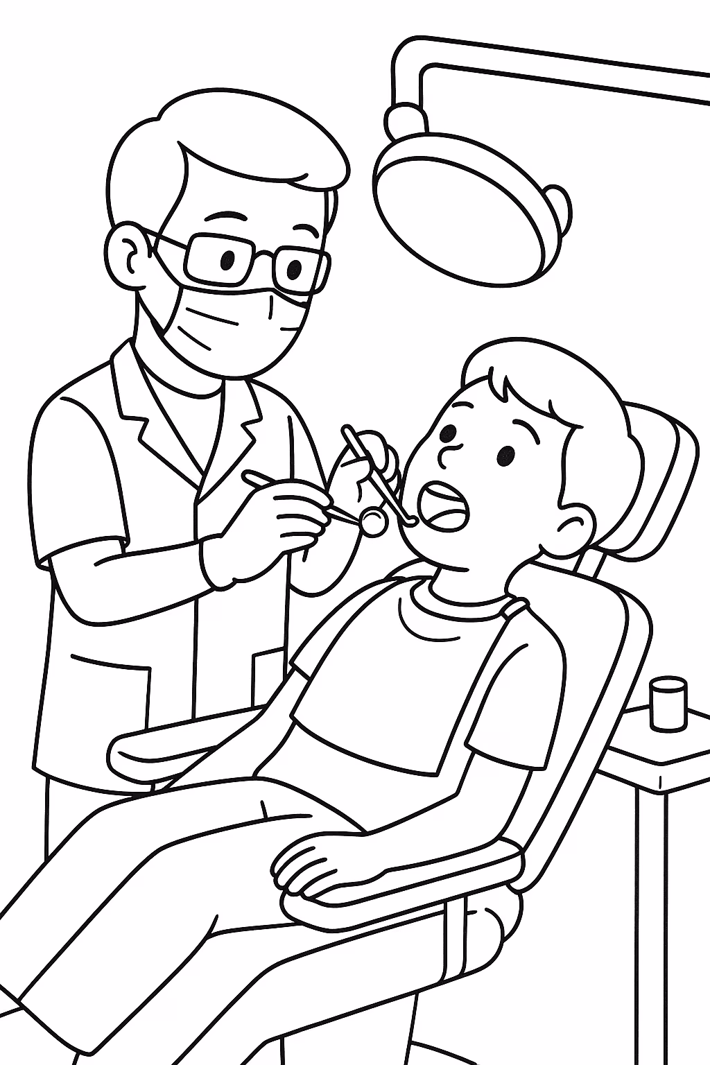 Medico dentista para colorir — desenho para imprimir