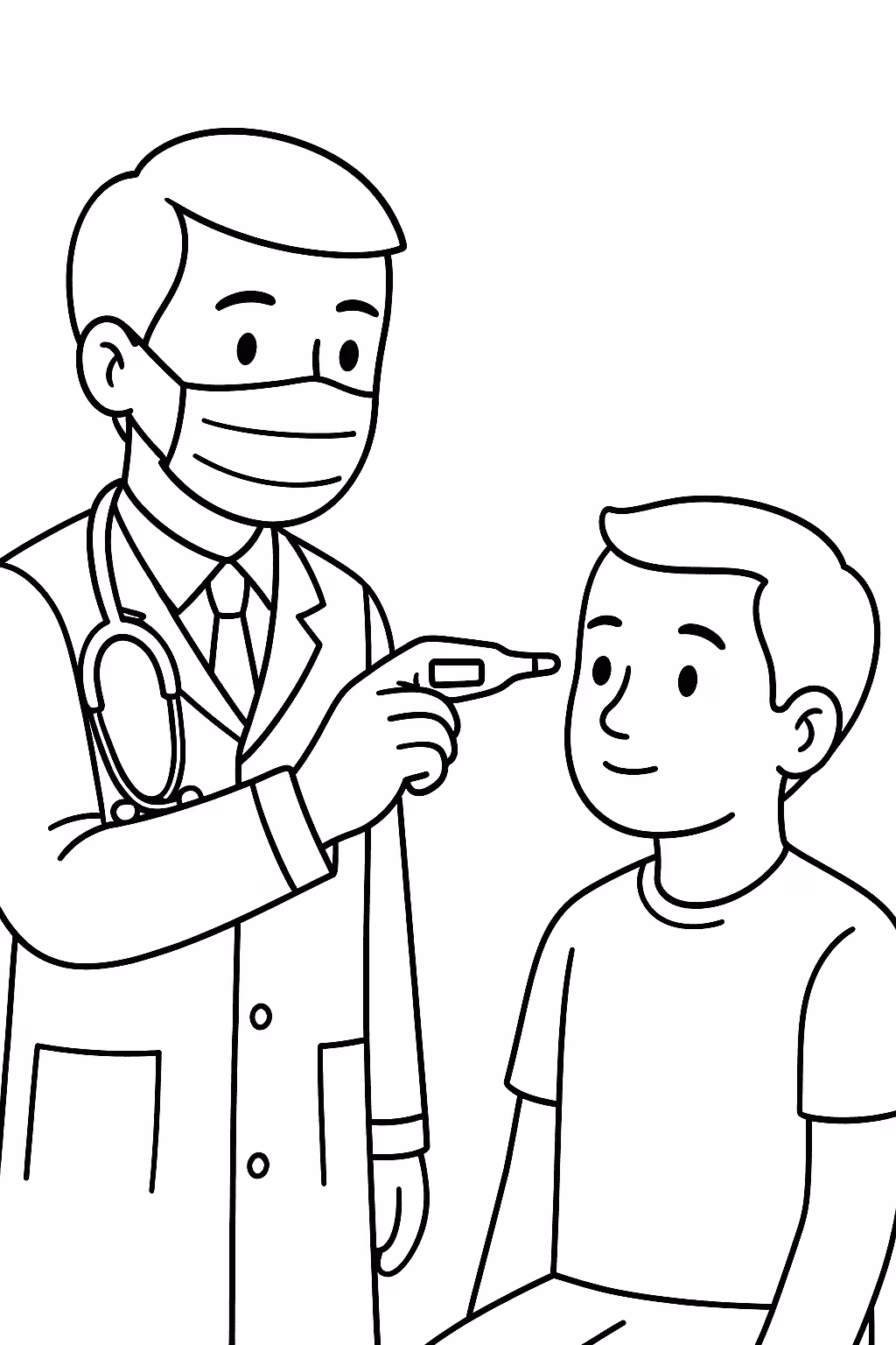 Medico termometro para colorir — desenho para imprimir