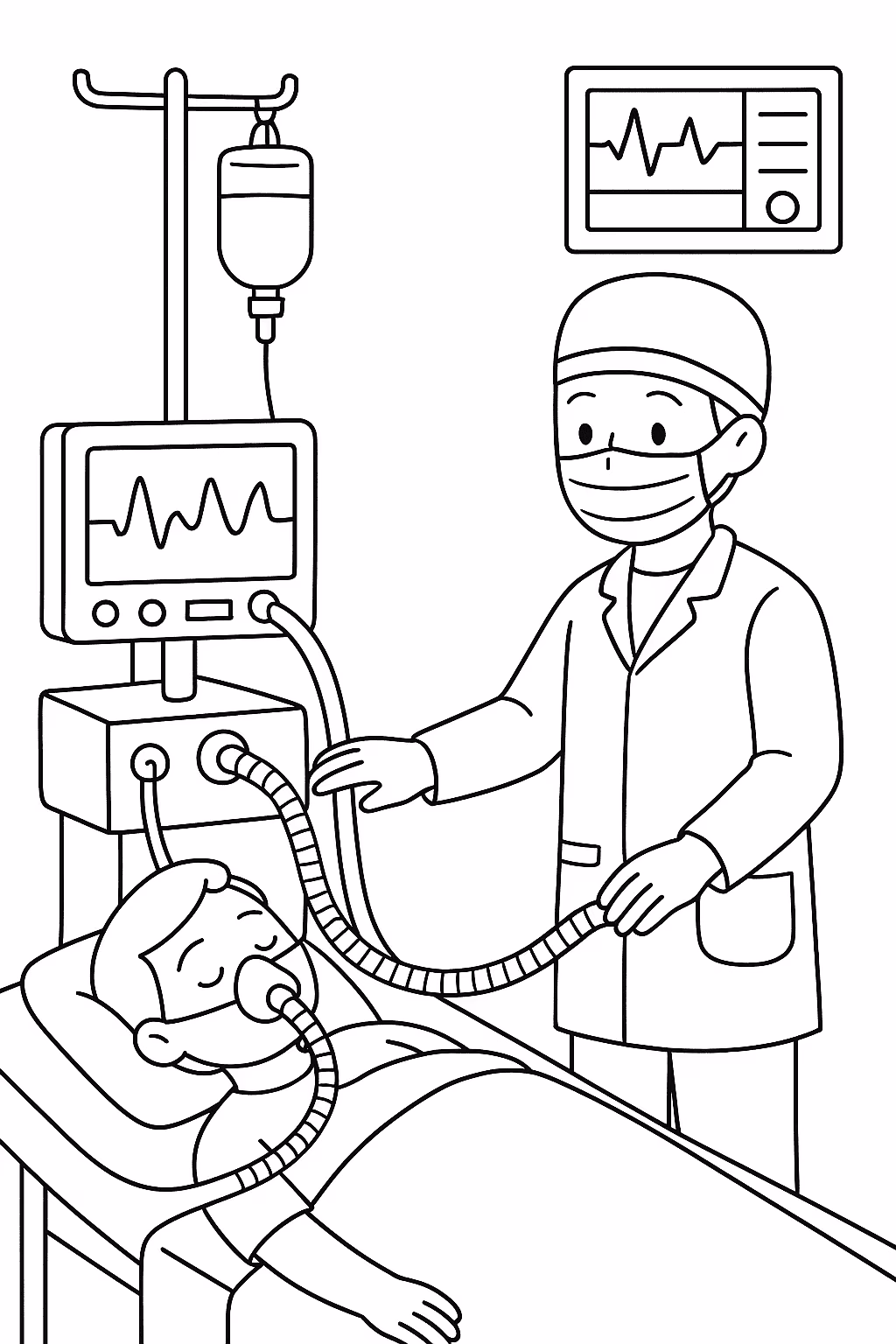 Medico uti para colorir — desenho para imprimir